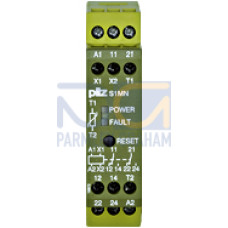 Thermistor monitoring relay, as a protection device from overheating ofmotors, generators, etc., 2 auxiliary contacts, 2 changeover contacts,width =22.5 mm, UB = 110 V AC.