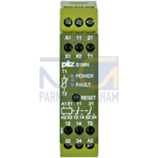 Thermistor monitoring relay, as a protection device from overheating ofmotors, generators, etc., 2 auxiliary contacts, 2 changeover contacts,width =22.5 mm, UB = 230 V AC.