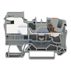 1-conductor power distribution disconnect terminal block, 6 mm&sup2;, Push-in CAGE CLAMP&reg;, gray