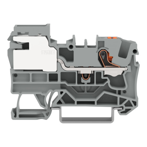 1-conductor power distribution disconnect terminal block, 6 mm&sup2;, Push-in CAGE CLAMP&reg;, gray