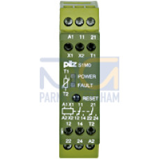 Thermistor monitoring relay, as a protection device from overheating ofmotors, generators, etc., 2 auxiliary contacts, 2 changeover contacts,width =22.5 mm, UB = 48 V AC.