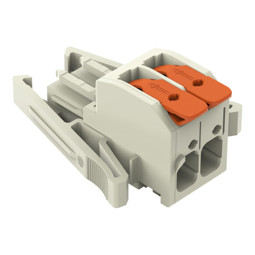 1-conductor female connector, lever, Push-in CAGE CLAMP&reg;, light gray