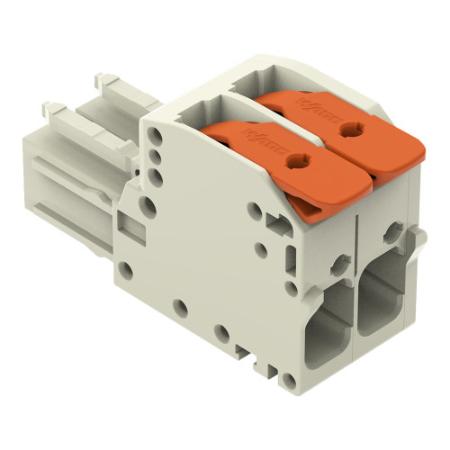 1-conductor female connector, lever, Push-in CAGE CLAMP&reg;, light gray