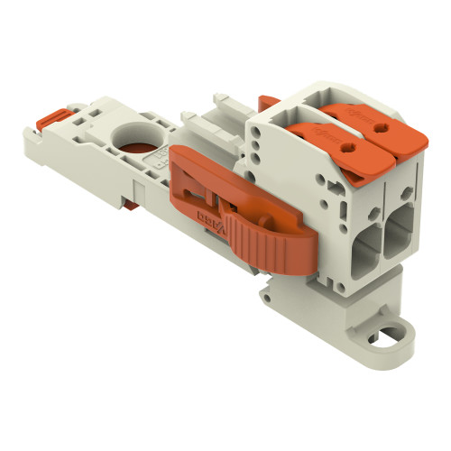 1-conductor female connector, lever, Push-in CAGE CLAMP&reg;, light gray