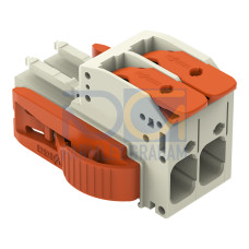 1-conductor female connector, lever, Push-in CAGE CLAMP&reg;, light gray