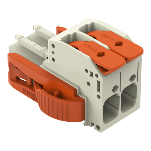 1-conductor female connector, lever, Push-in CAGE CLAMP&reg;, light gray