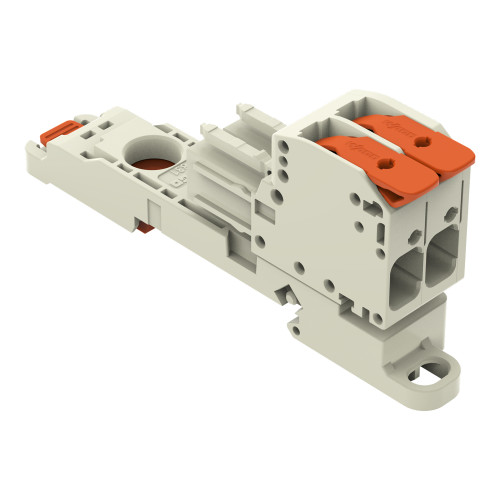 1-conductor female connector, lever, Push-in CAGE CLAMP&reg;, light gray