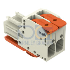 1-conductor female connector, lever, Push-in CAGE CLAMP&reg;, light gray