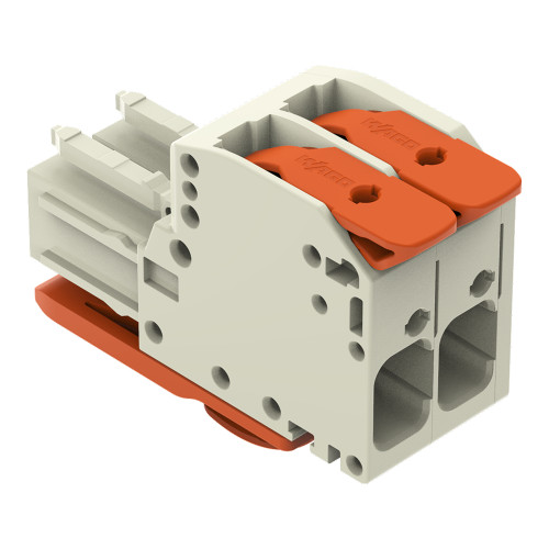 1-conductor female connector, lever, Push-in CAGE CLAMP&reg;, light gray