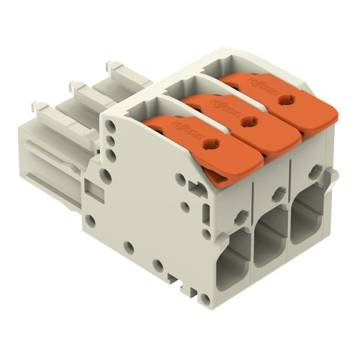 1-conductor female connector, lever, Push-in CAGE CLAMP&reg;, light gray