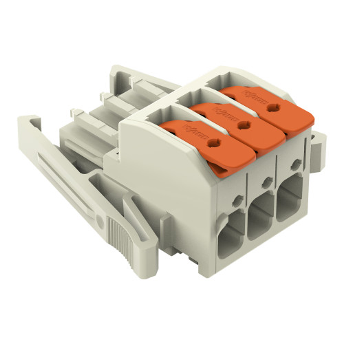1-conductor female connector, lever, Push-in CAGE CLAMP&reg;, light gray
