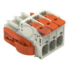 1-conductor female connector, lever, Push-in CAGE CLAMP&reg;, light gray