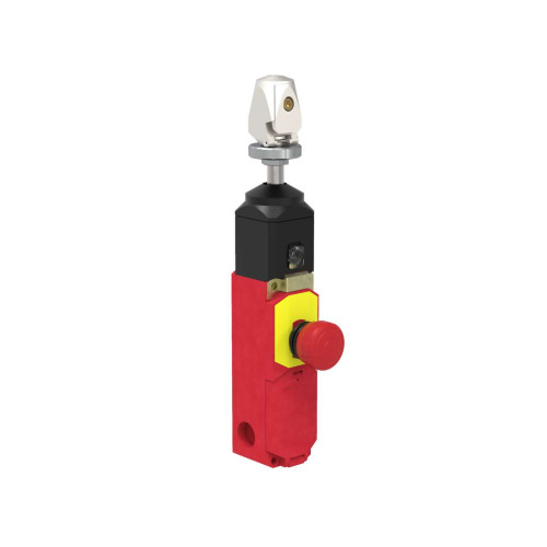 Heavy Duty Plastic Emergency Stop Rope Pull, Turnbuckle Attachment, 75 m Max Range, Integral E-Stop Button, Latch Actuation, 2 NC Safety Contacts, 2 NO Aux Contact