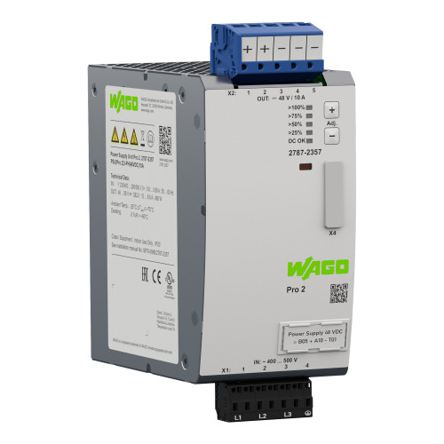 Power supply, Pro 2, 3-phase, 48 VDC output voltage, 10 A output current, TopBoost + PowerBoost, com
