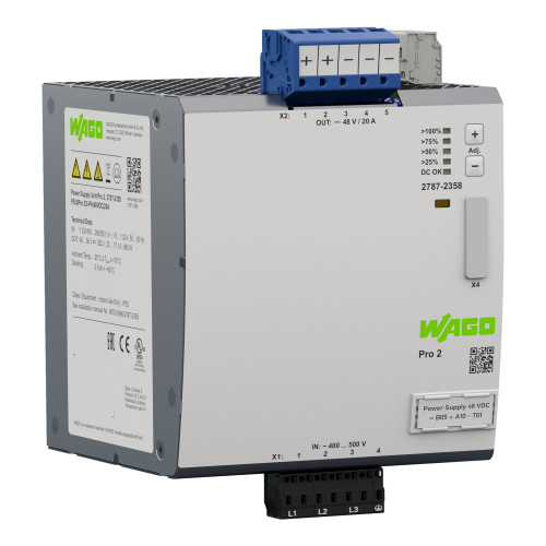 Power supply, Pro 2, 3-phase, 48 VDC output voltage, 20 A output current, TopBoost + PowerBoost, com