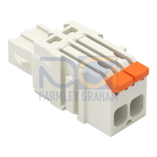1-conductor female connector, lever, Push-in CAGE CLAMP&reg;, light gray