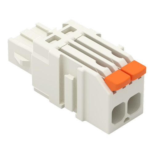 1-conductor female connector, lever, Push-in CAGE CLAMP&reg;, light gray