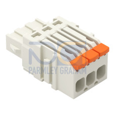 1-conductor female connector, lever, Push-in CAGE CLAMP&reg;, light gray