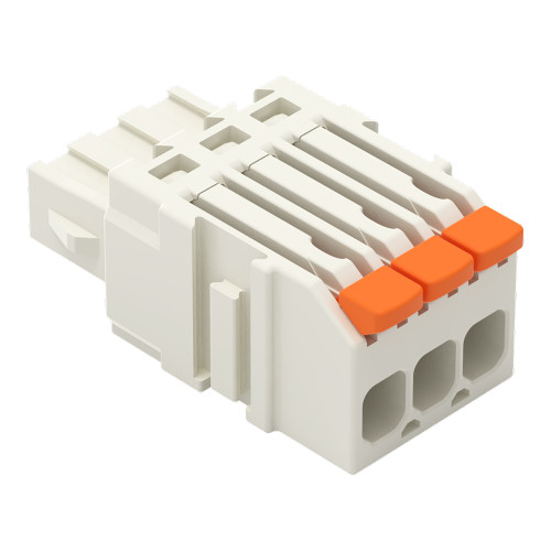 1-conductor female connector, lever, Push-in CAGE CLAMP&reg;, light gray
