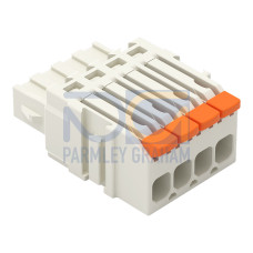 1-conductor female connector, lever, Push-in CAGE CLAMP&reg;, light gray