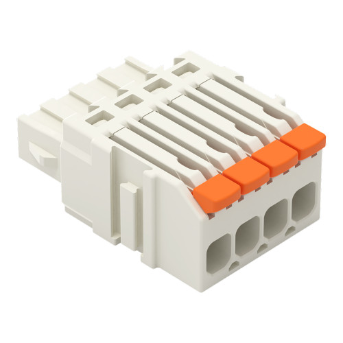 1-conductor female connector, lever, Push-in CAGE CLAMP&reg;, light gray
