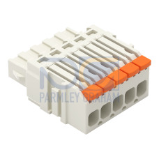 1-conductor female connector, lever, Push-in CAGE CLAMP&reg;, light gray