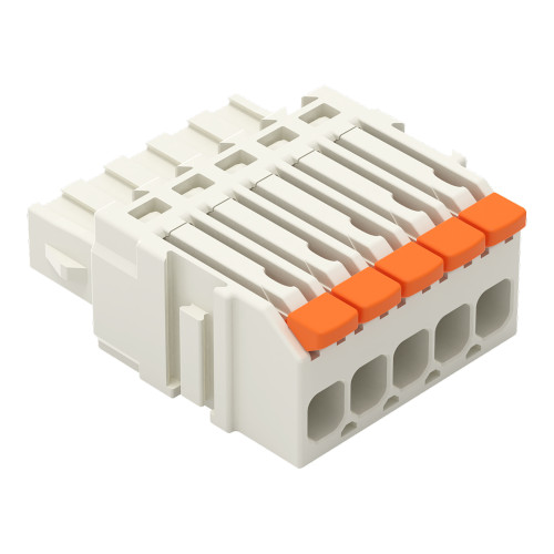 1-conductor female connector, lever, Push-in CAGE CLAMP&reg;, light gray