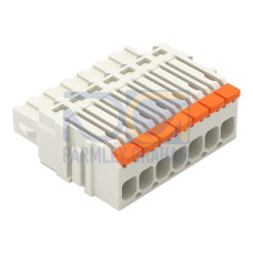 1-conductor female connector, lever, Push-in CAGE CLAMP&reg;, light gray