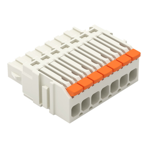 1-conductor female connector, lever, Push-in CAGE CLAMP&reg;, light gray