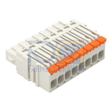 1-conductor female connector, lever, Push-in CAGE CLAMP&reg;, light gray