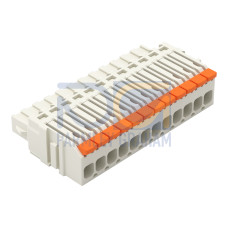 1-conductor female connector, lever, Push-in CAGE CLAMP&reg;, light gray