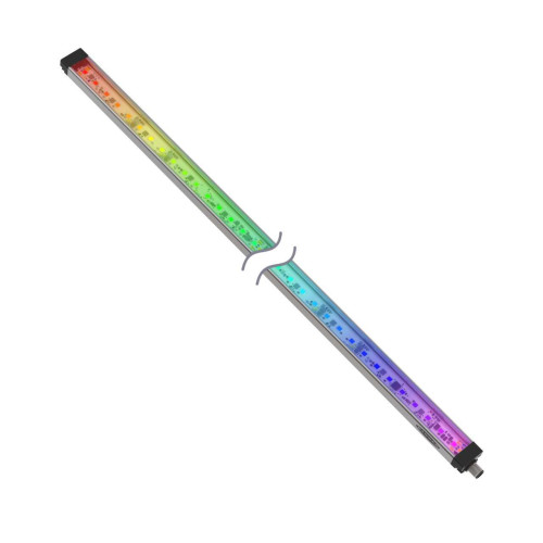 WLS28 Pro Light Strip with IO-Link, Clear Window, Length: 430, Voltage: 18-30 V dc, Environmental Rating: IP50, Color: RGBW, Non-Cascadable, 4-pin M12 Integral QD
