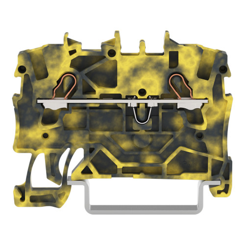 2-conductor through terminal block, 1.5 mm&sup2;, suitable for Ex e II applications, dark gray/yellow