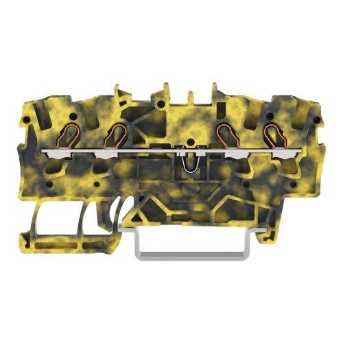 4-conductor through terminal block, 1.5 mm&sup2;, suitable for Ex e II applications, dark gray/yellow