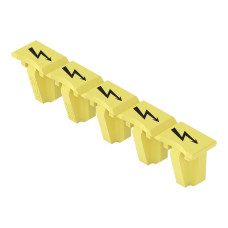 Protective warning marker, for 5 terminal blocks, with high-voltage symbol, black, yellow