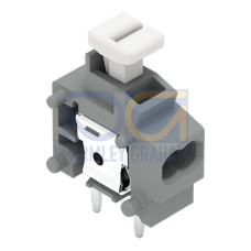 Stackable 2-conductor PCB terminal block, push-button, 0.75 mm&sup2;, gray