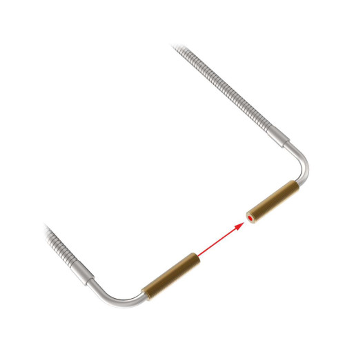 IAT26S Glass Fiber Optic, Individual 90 Degree Angle with Threaded Ferrule, 6 ft Length Stainless Steel Sheathing
