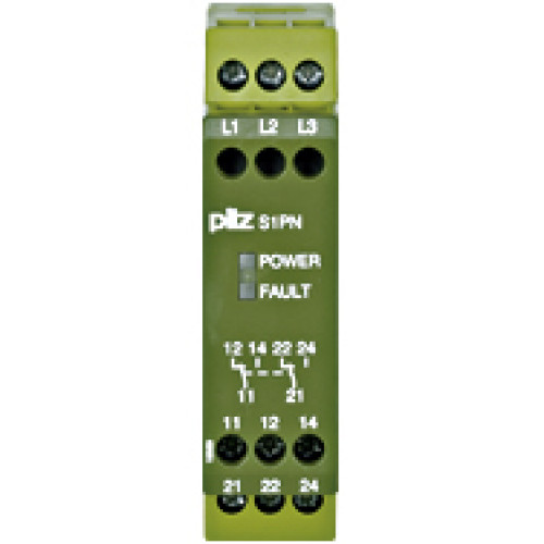 Phase sequence monitoring relay, to detect the phase sequence, thephase failure, the asymmetry of a three-phase supply, measuring voltage=supply voltage, 2 C/O contacts, width 22.5 mm, UB = 220 - 240V