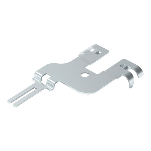 Shield connecting plate, 5-pole, for plugs, silver-colored