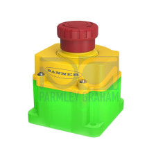 Emergency Stop: Flush Mounting 40 Push Button, Environ. Rating: IP65, Lighted, Color: Green, Red Solid/Flashing, 2 N.C. Safety Contacts, 1 N.O. Aux. Contacts, Terminal Strip