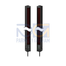 EZ-SCREEN Cascade Pair, Resolution: 30, Range: 18 m (60 ft), Defined Area: 1800 (70.9 in), Housing Length: 1869 (73.6in), Connection: 4-pin M12 Pigtail Connectors, Emitter: No test Input