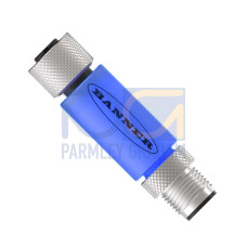 TL15 Series: 1-Color In-Line Status Indicator Segment, Voltage: 12 or 24 V dc, Housing: PVC, IP67, Input: PNP, Colors: Blue, Pin 4, Male-Female 5-pin M12 Integral QD