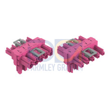 T-distribution connector, 5-pole, Cod. B, pink