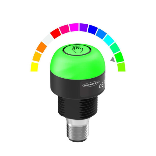 K30 Pro Touch Series: 3-color RGB Touch Sensor, Voltage: 12-30 V dc, Housing: Polycarbonate, IP67 IP69K, Input/Output: Bimodal, NO, Latching, Colors: Multicolor, 5-pin M12 Integral QD