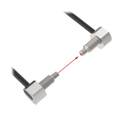Plastic Fiber, Opposed Mode, Core Dia.: 1, Fiber Length 2 m, Angle, Thread, DuraBend, Free cut