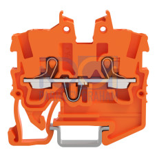 2-conductor miniature through terminal block, with push-button, 1 mm&sup2;, orange