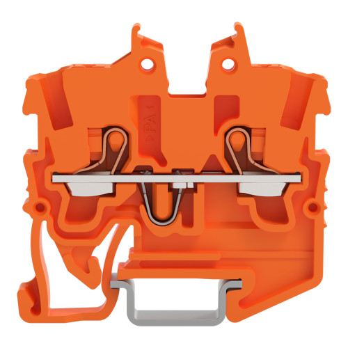 2-conductor miniature through terminal block, with push-button, 1 mm&sup2;, orange