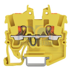 2-conductor miniature through terminal block, with push-button, 1 mm&sup2;, yellow
