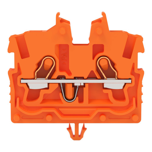 2-conductor miniature through terminal block, with operating slots, 1 mm&sup2;, orange