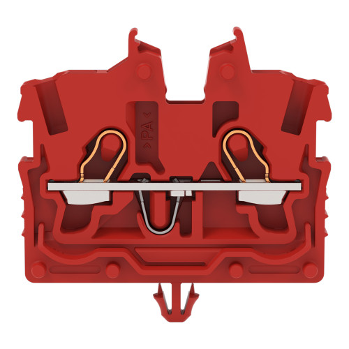 2-conductor miniature through terminal block, with operating slots, 1 mm&sup2;, red